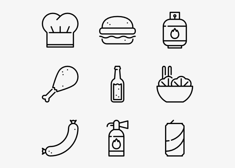 Bbq Line Craft 50 Icons - Yoga Line Icon, transparent png download
