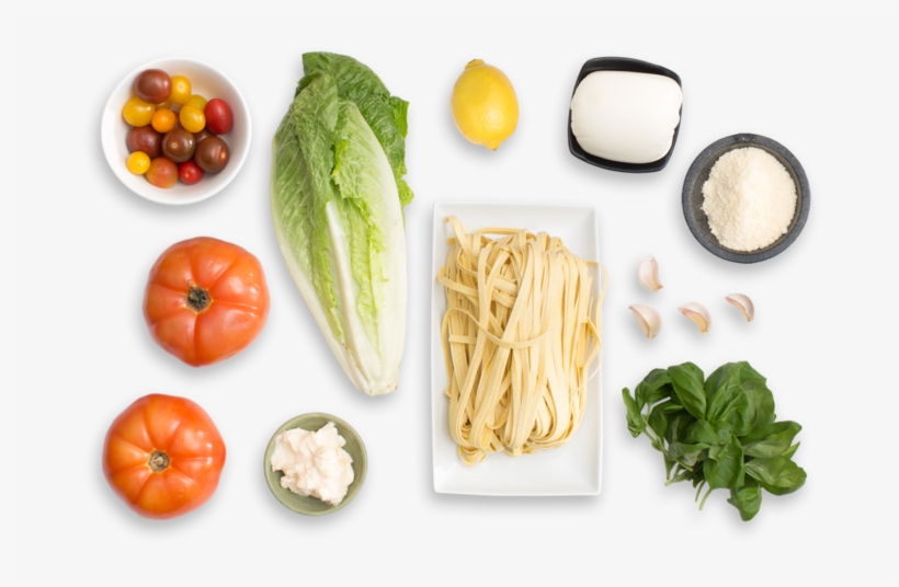 Fresh Fettuccine Pasta With Summer Tomato Sauce & Caesar-style - Salad Ingredients Png, transparent png download