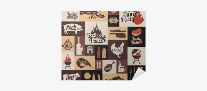 Set Of Vector Bbq Labels, Icons And Design Elements - Barbecue, transparent png download