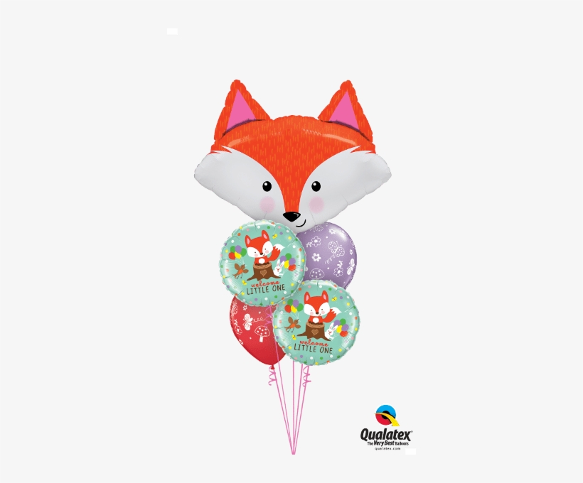 Welcome Little One Fox Balloon Bouquet - Fox Qualatex, transparent png download