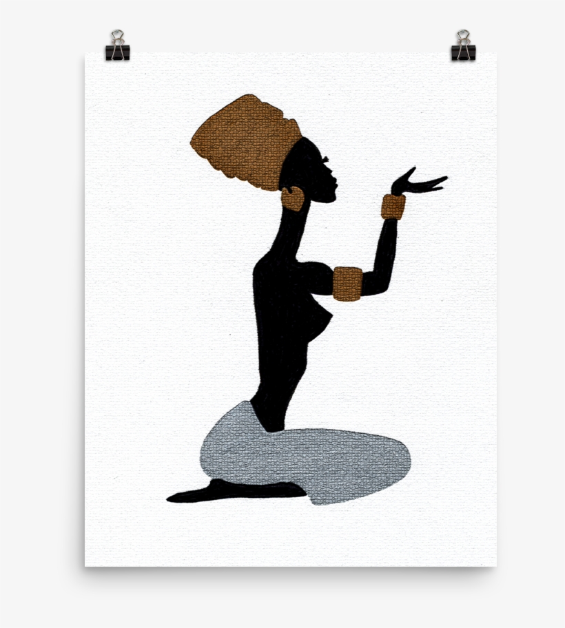 African Woman Silhouette Poster - Poster, transparent png download