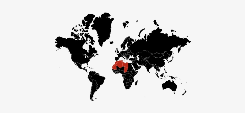 North Africa - World Map Silhouette, transparent png download