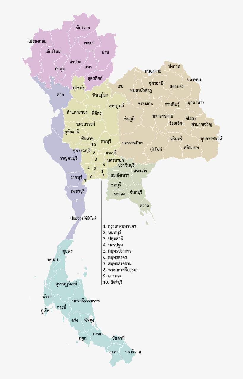 Map Th Provinces By Geographic - แผนที่ หิรัญ นคร เงิน ยาง, transparent png download