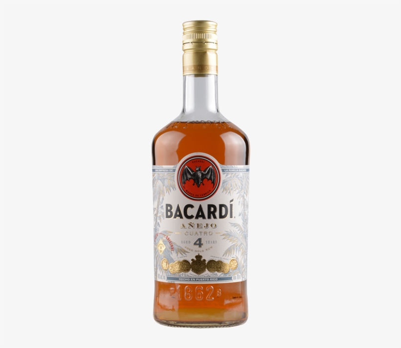 Bacardi - Anejo Cuatro - 4 Years - Puerto Rico - 0,7 - Bacardi Coco Rum - 750 Ml Bottle, transparent png download