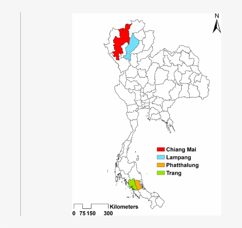 Map Of Thailand Showing Provinces Of Collection Sites - แผนที่, transparent png download