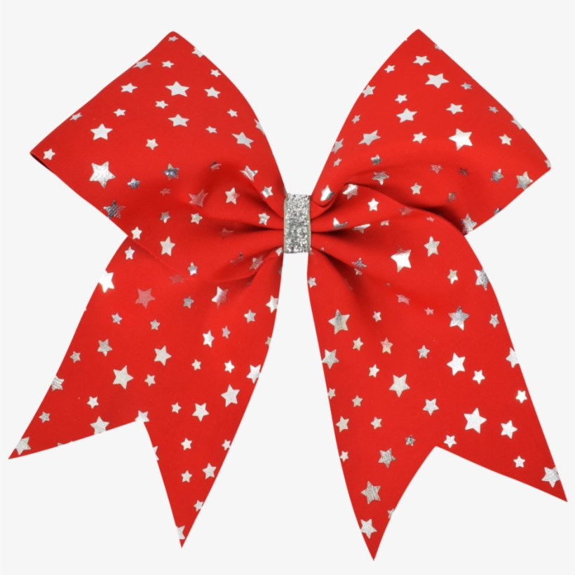 Red Foiled Stars I Love Cheer® Hair Bow - Cheerleading, transparent png download