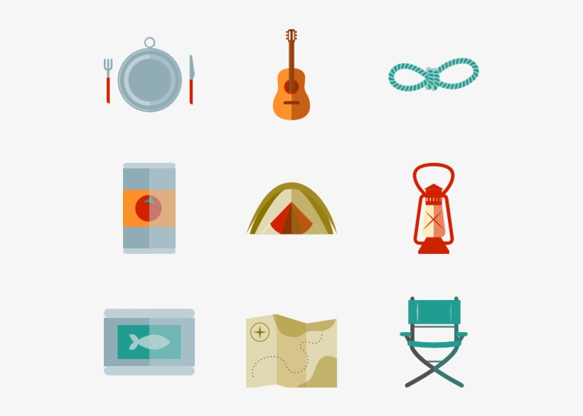 Camp Elements 14 Icons - Camping Graphic, transparent png download