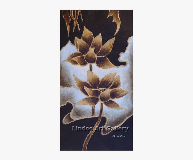 Textured Gold Flowers Painting - Painting, transparent png download
