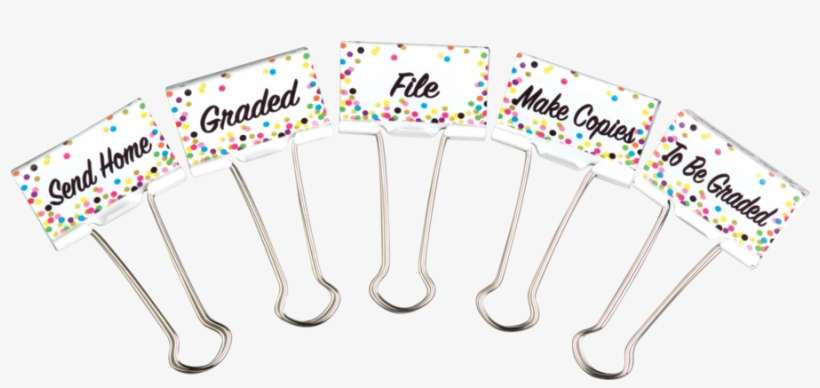Confetti Classroom Management Large Binder Clips - Classroom Management, transparent png download