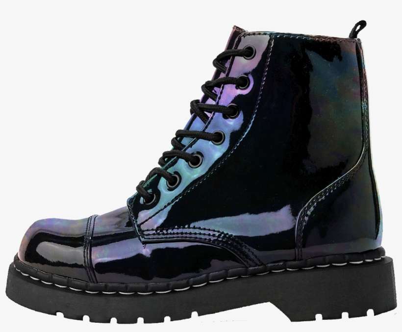iridescent combat boots