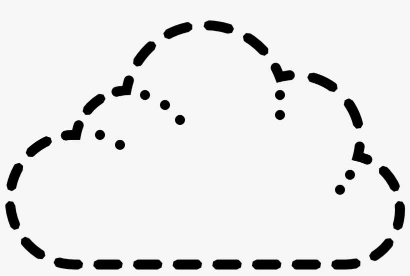 Dashed Cloud Icon - Png Облака Вектор, transparent png download