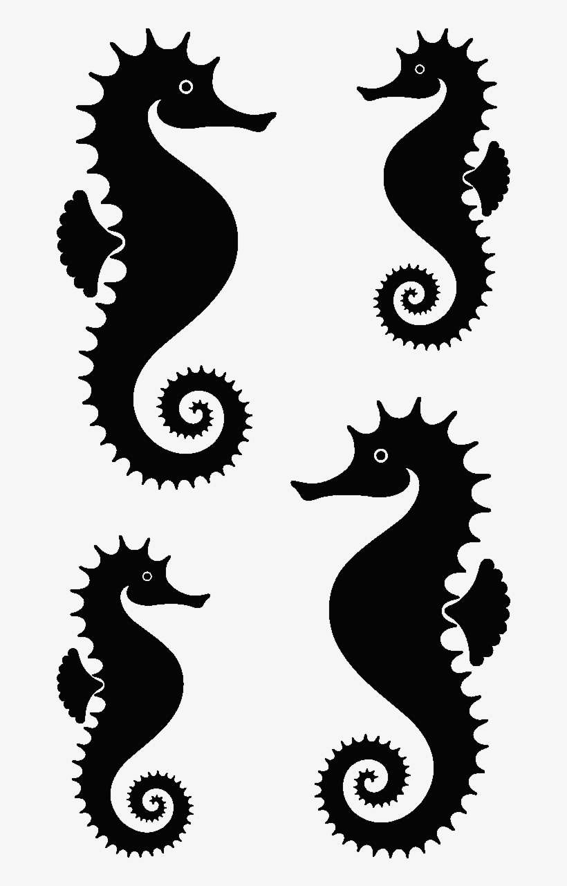 Seahorse Png Download - Hippocampe Noir En Blanc, transparent png download