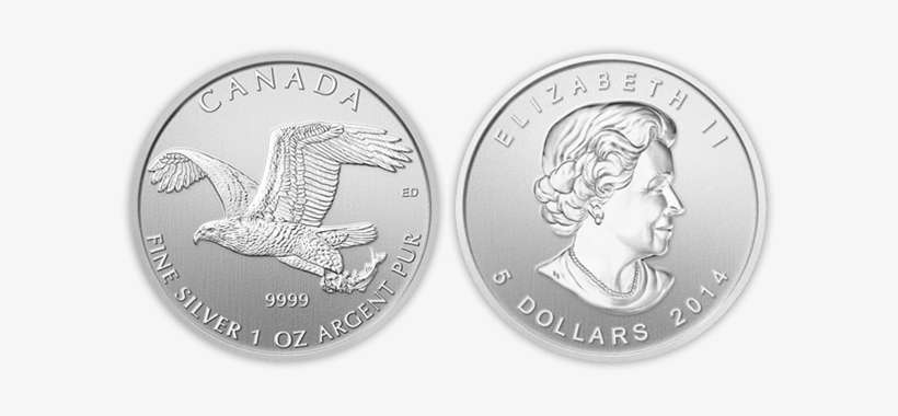 Silver Canadian Bald Eagles - 5 Dollar Canada Bald Eagle, transparent png download
