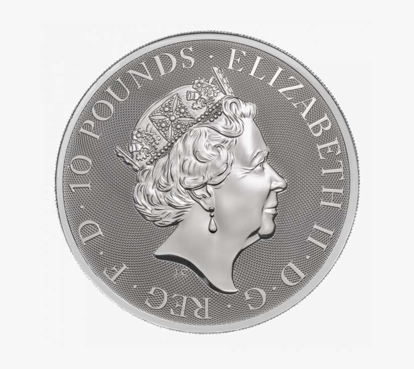 10 Oz Queen's Beasts Griffin 2018 Silver Coin Back - Silver Coin, transparent png download
