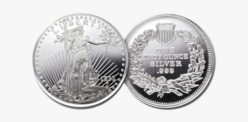 1 Oz Silver Round Coin - St Gaudens Silver Coins, transparent png download