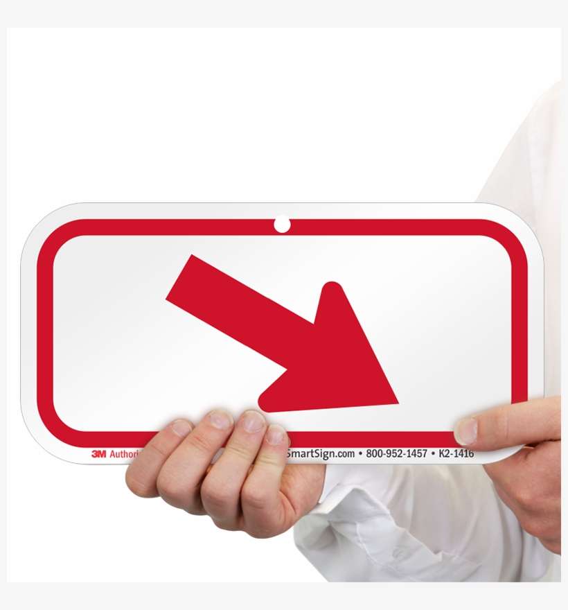 Downwards Right Arrow, Supplemental Parking Sign, Red - Sign, transparent png download