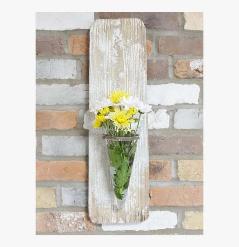 Wall Mounted Rustic Flower Holder - Vase Mural, transparent png download