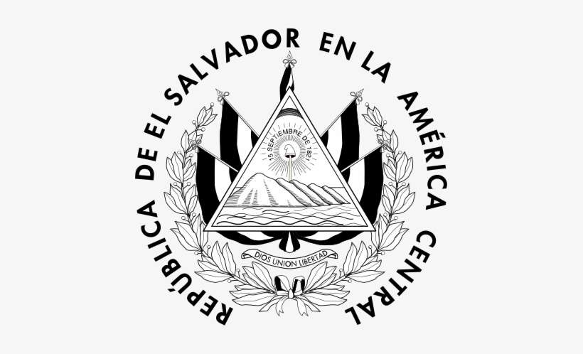 Versión Lineal Del Escudo Nacional Usada Por El Gobierno - El Salvador Shield, transparent png download