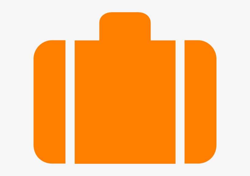Orange Baggage Symbol Clip Art - Orange Suitcase Clipart, transparent png download