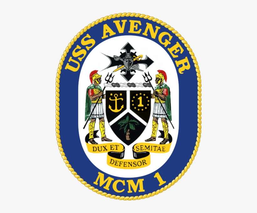 Mine Countermeasures Ship Uss Avenger - Uss Gary Crest, transparent png download