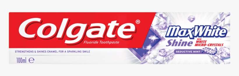 Colgate Max White Shine Fluoride Toothpaste 100ml - Colgate Max White Crystal Mint, transparent png download