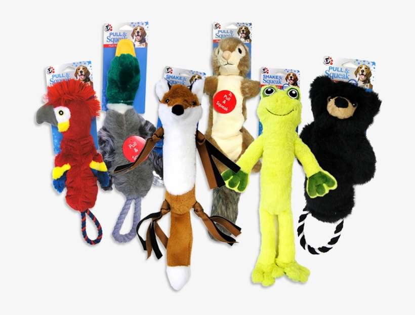 Look For Our New Line Of Pull & Squeak And Shake & - Pet Factory Pull & Squeak Plush Dog Toy Assorted, transparent png download