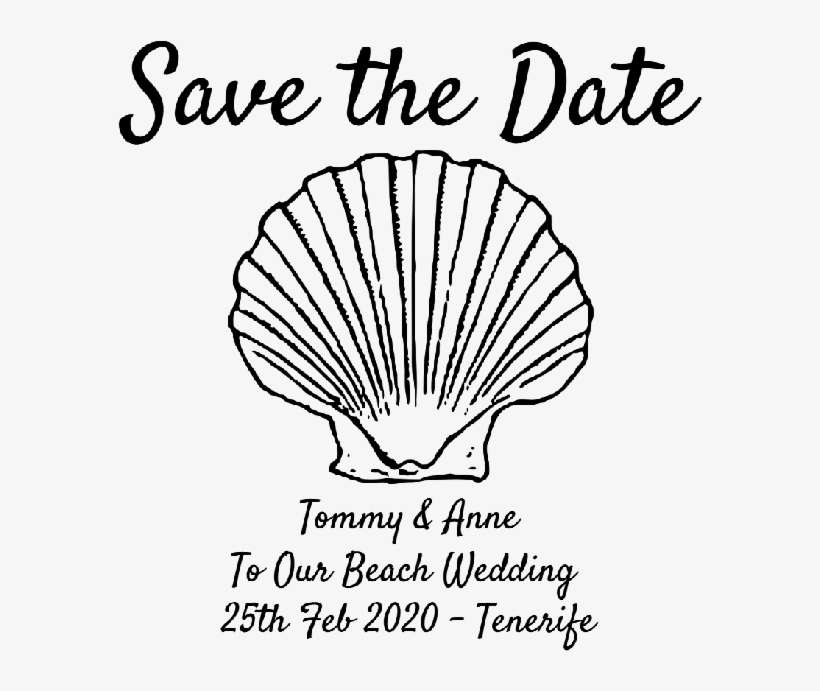 Seashell Wedding Stamp - Seashell Sea Clipart Transparent, transparent png download