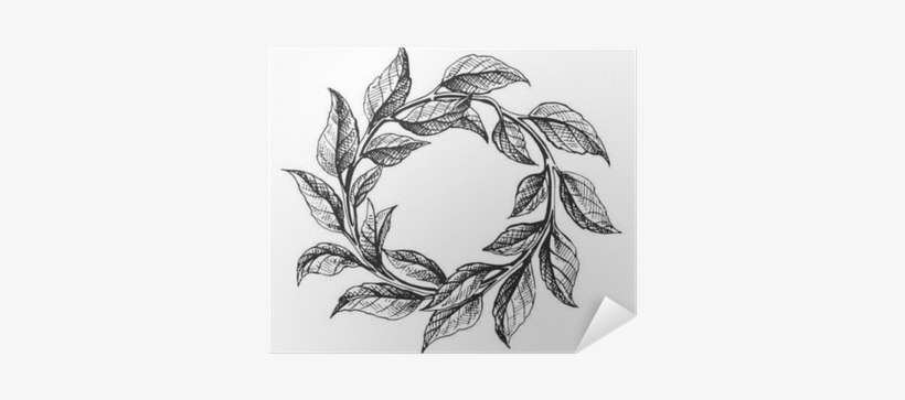 Frame From The Green Tea Leaves In Graphic Style, Hand-drawn - Green Tea Leaves Illustration, transparent png download