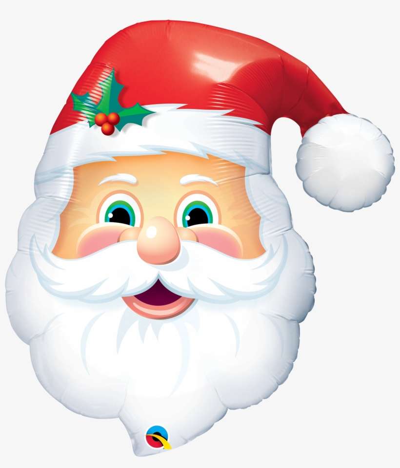 Balão Cabeça Do Papai Noel Jolly St - Santa Balloons, transparent png download