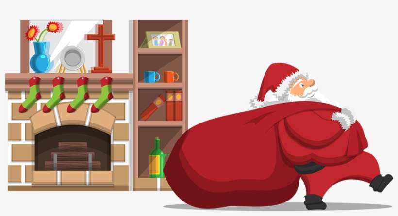 Papai Noel Lareira - Papai Noel Simbolos De Natal, transparent png download