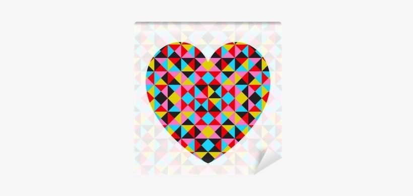 Vector Abstract Geometric Patterned Heart Wall Mural - Abstract Triangles Design Iphone 8 Slim Case, transparent png download