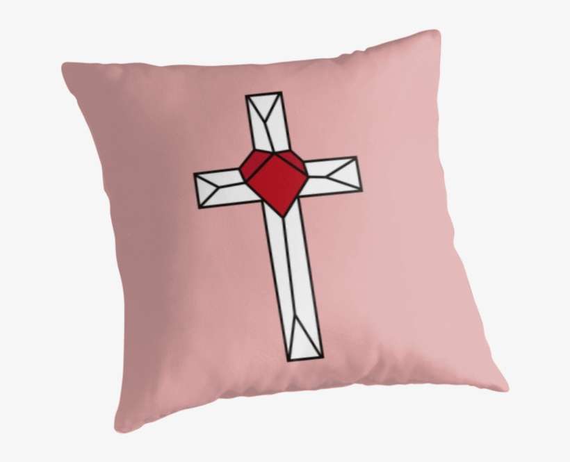 Geometric Cross // Geometric Heart By Kelsorian - Throw Pillow, transparent png download