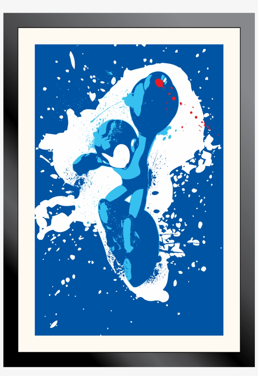 Mega Man Splatter Art Poster - Megaman Mouse Pad, Mousepad (10.2 X 8.3 X 0.12 Inches), transparent png download