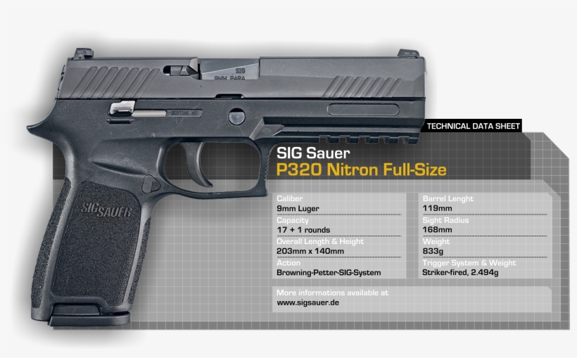 The Sig Sauer P320 Is A Semi-automatic Pistol Made - Armalaser Green Laser/flx Finger Touch For Sig Sauer, transparent png download