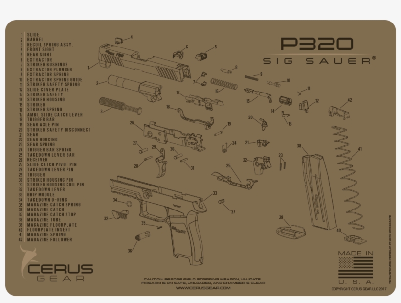 Best Looking Sig P320 Cleaning Mat - Sig Sauer P320, transparent png download