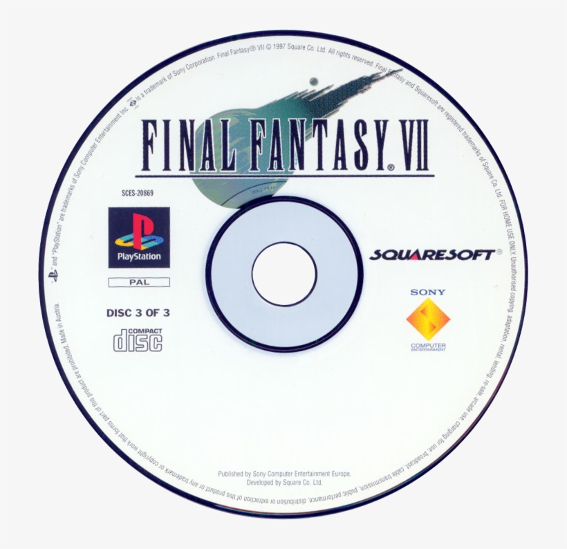 Final Fantasy Vii - Playstation 1 Game Final Fantasy Vii, transparent png download