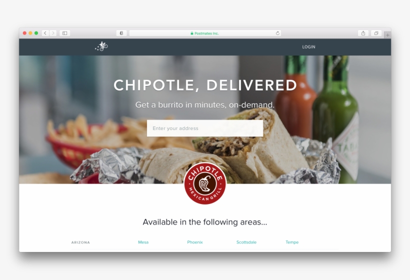 Chipotle Postmates On Demand Blank - Postmates, transparent png download