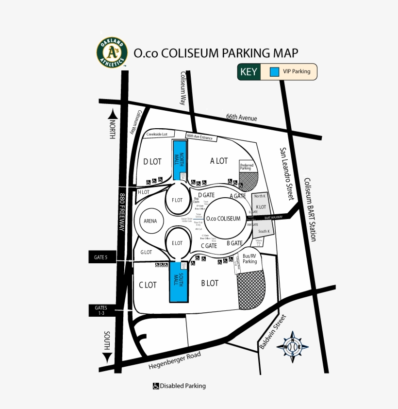 Oakland Coliseum Parking Map Download Parking Lot Map » - Oakland Athletics Png Image | Transparent Png  Free Download On Seekpng