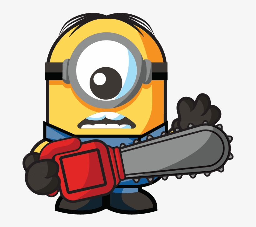1-43 - Minion Chainsaw, transparent png download