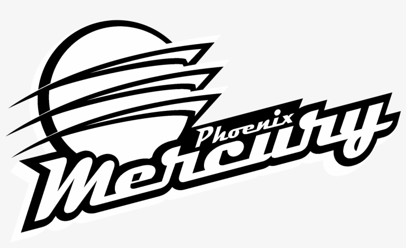 Phoenix Mercury Logo Black And White - Phoenix Mercury Logo, transparent png download