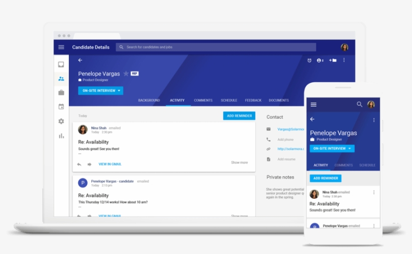 Google's New 'hire' Recruiting App Launches W/ Gmail, - Google Hire, transparent png download