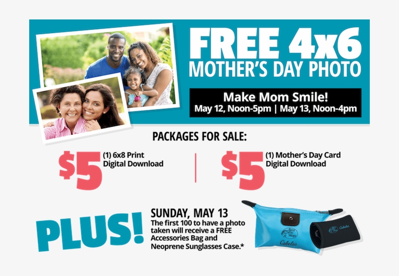 Get A Free 4×6 Photo With Mom On Mother's Day Weekend - Cabelas Mother's Day, transparent png download