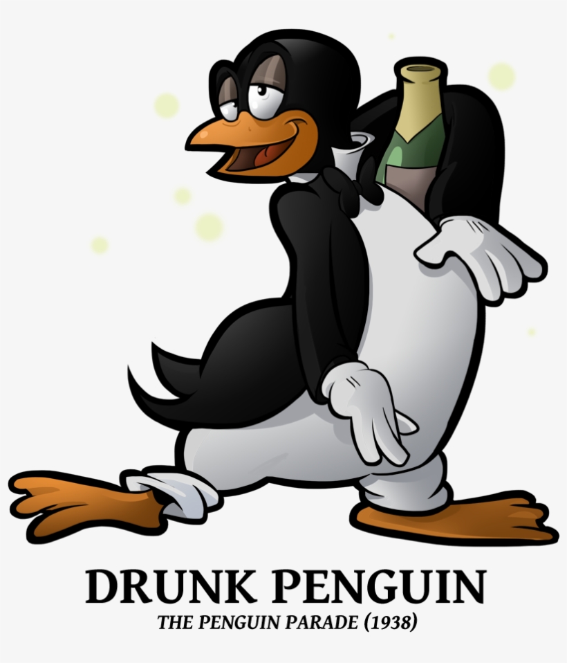 Penguin Clipart Drunk - 1930 Cartoon Penguin, transparent png download