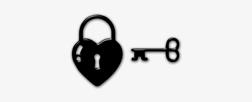 Key Clipart Black Heart - Black Heart And Key, transparent png download