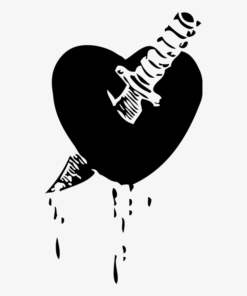 How To Set Use Knife Through The Heart Clipart - Knife In A Heart, transparent png download