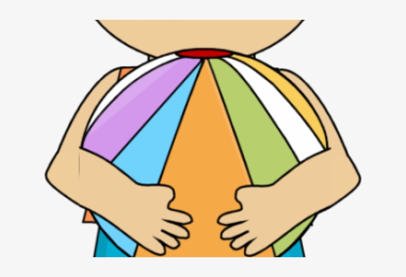 Beach Ball Free On Dumielauxepices Net Kids - Kid Holding Beach Ball Clipart, transparent png download