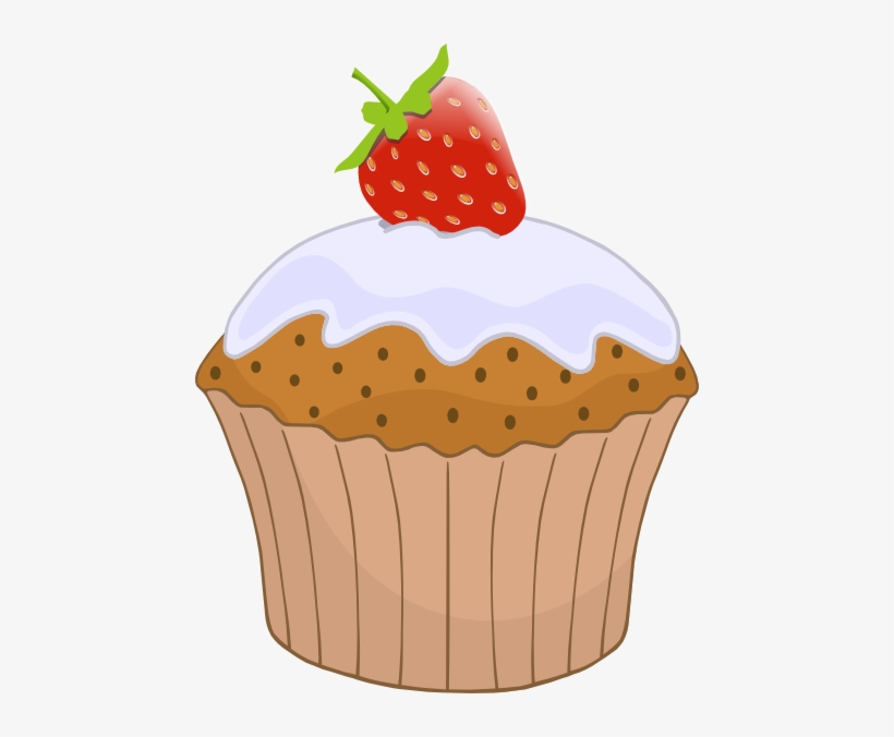 Strawberry 3 Clip Art At Clker - Cupcake Clip Art, transparent png download