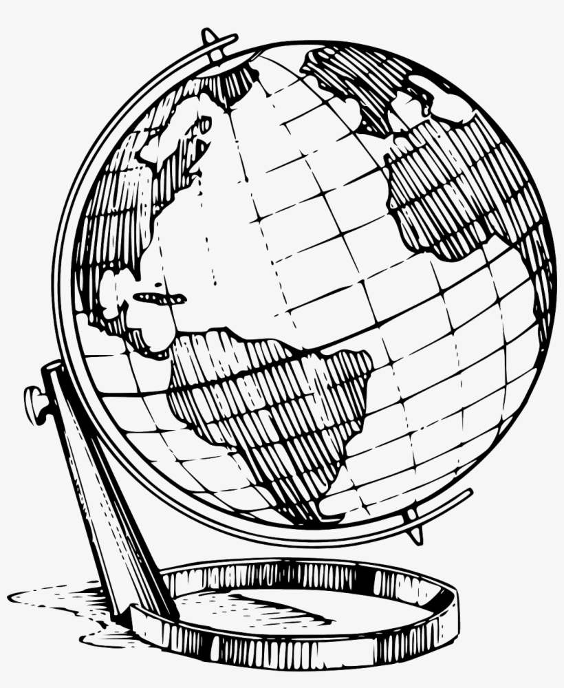 For Tv Wall - Globe Drawing, transparent png download