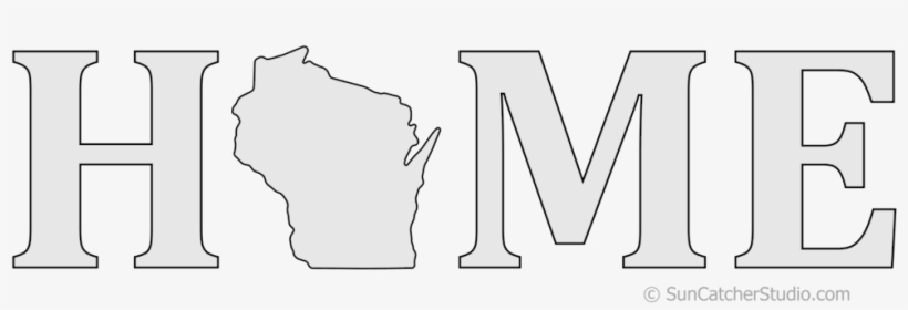 Wisconsin Home Stencil Pattern Shape State Stencil - Pattern, transparent png download