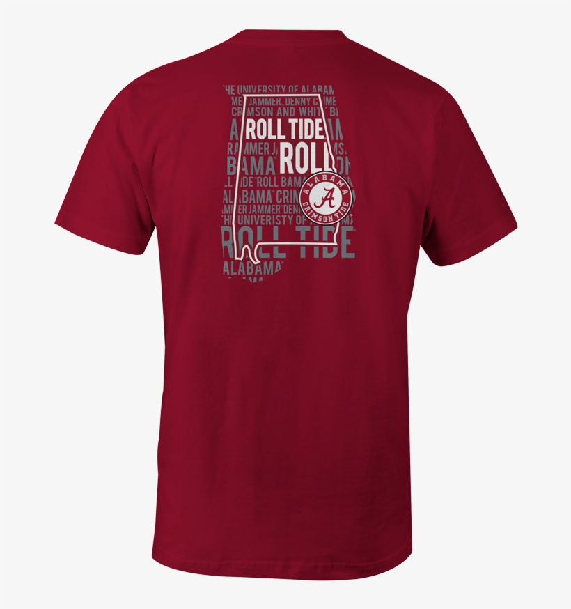 Ncaa Alabama Crimson Tide State Outline T-shirt - Alabama Crimson Tide, transparent png download